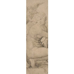 Raimondi Postcard - Crouching Venus, turned to Cupid