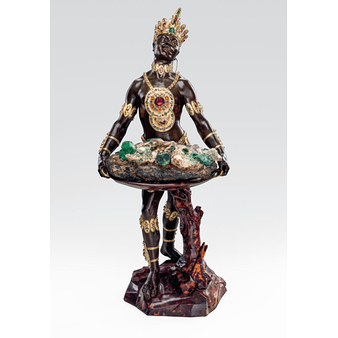 Permoser Postcard - Figurine carrying a tray of emeralds