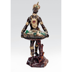 Permoser Postcard - Figurine carrying a tray of emeralds