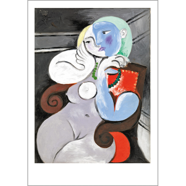 Carte postale Picasso - Femme nue dans un fauteuil rouge