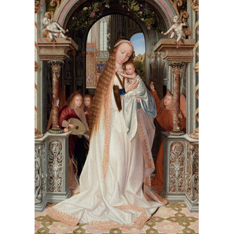 Metsys Postcard - La Vierge à l'Enfant entourée d'anges