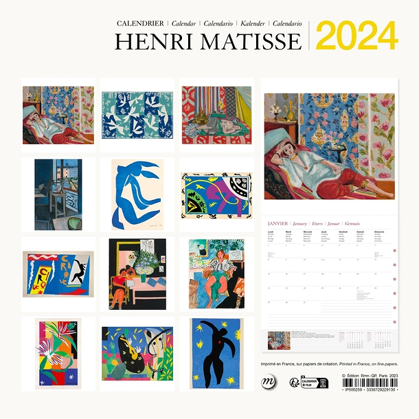 2024 Large Calendar - Henri Matisse - 30 x 30 cm | Professionnels