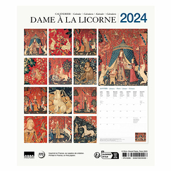 2024 Small Calendar - The Lady and the Unicorn - 15.5 x 18 cm