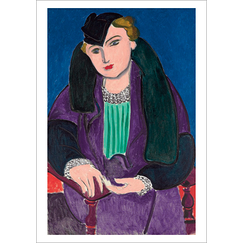 Carte postale Matisse - Portrait au manteau bleu