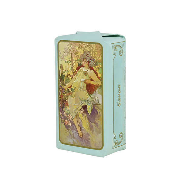 Savon aromatique Cèdre, ambre et musc 150g - Alponse Mucha - L'Automne, 1896