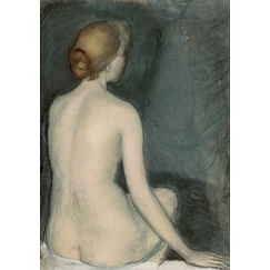 Denis Postcard - Seated Nude Viewed from Back