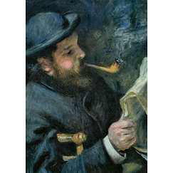 Carte postale Renoir - Claude Monet lisant
