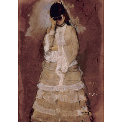 Carte postale Degas - Femme regardant avec des jumelles