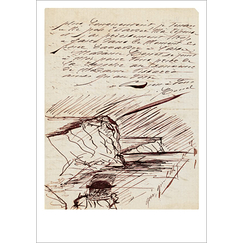 Léon Monet Postcard - Letter to Camille Pissarro