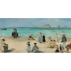 Manet Postcard - On the Beach, Boulogne-sur-Mer