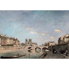Postcard JONGKING - The Seine and Notre-Dame de Paris