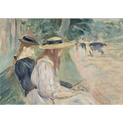 Postcard MORISOT - On a bench in the Bois de Boulogne, 1894