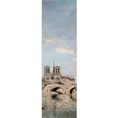Marque-pages JONGKING - La Seine et Notre-Dame de Paris, vue du quai des Grands Augustins avec le pont Saint-Michel