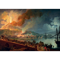 Carte postale Volaire - L'Éruption du Vésuve depuis le pont de la Madeleine