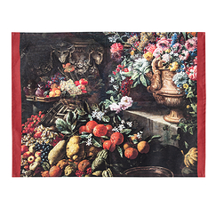 Lot de 2 sets de table Brueghel / Ruoppolo - Nature morte aux fruits et aux fleurs, 1680-1685 - 38x50 cm