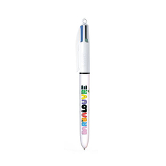 BarbaLouvre - 4-colour white BIC pen