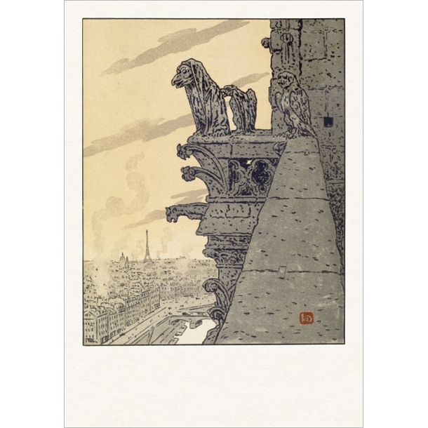 Carte postale Henri Rivière - De Notre-Dame, extrait de l'album, Les Trente-six vues de la Tour Eiffel