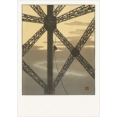 Postcard Henri Rivière - The Painter in the Tower, from the album, Les Trente-six vues de la Tour Eiffel