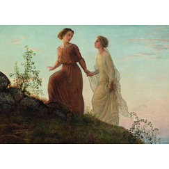 Postcard Janmot - The Poem of the Soul. on the mountain