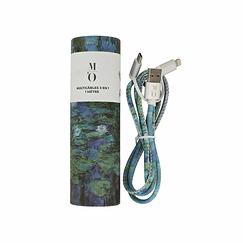 Universal charger 3 in 1 - 1 meter Claude Monet - Blue Waterlilies
