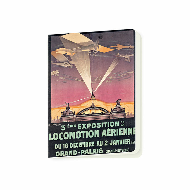 Notebook Georges S. Dorival - Poster advertising the third Paris Air Show at the Grand Palais, 1911