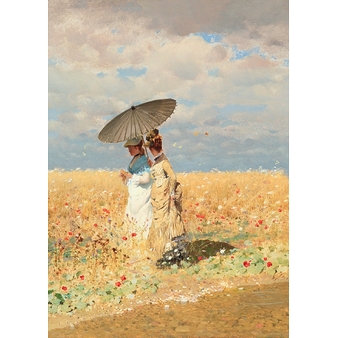 Carte postale Giuseppe De Nittis - Dans les blés, 1874