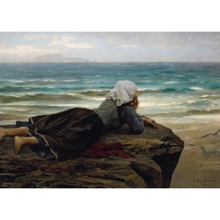 Postcard Jules Breton - The Cliff, 1874
