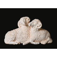 Carte postale - Tombeau d'Agnès Sorel : deux agneaux (béliers)