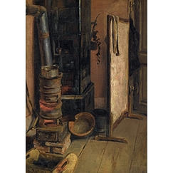 Postcard Anonymous - Corner of workshop . The stove