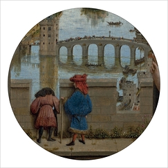 Carte postale Jan Van Eyck - La Vierge et l'Enfant au chancelier Rolin (détail)
