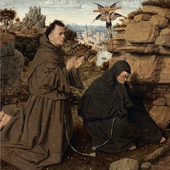 Postcard Jan Van Eyck - Saint Francois receiving the stigmata