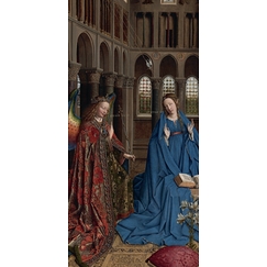Postcard Jan Van Eyck - Annunciation, part of an altarpiece from Champmol ?