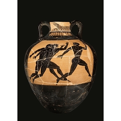 Carte postale - Amphore panathénaïque à figures noires : Athènes, vers 500 avant J.-C
