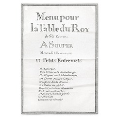Tea towel "11 Petits entremets Menu du Roy"